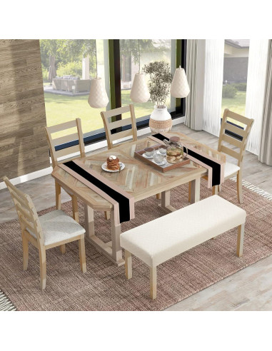 Cubierta de Banco de Comedor YISUN Beige Rectangular