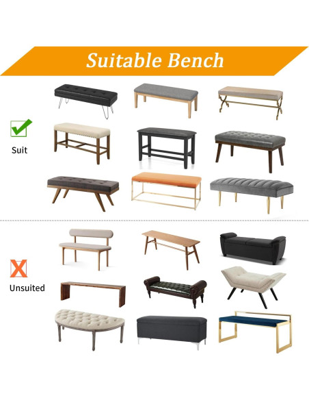 Cubierta de Banco de Comedor YISUN Beige Rectangular