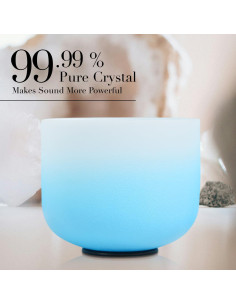 Set 7 Cuencos de Cuarzo 432HZ Azul 6-12 Pulgadas 2