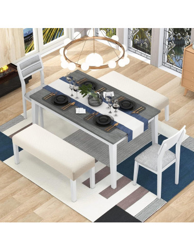 Cubierta de Banco de Comedor YISUN Beige Rectangular