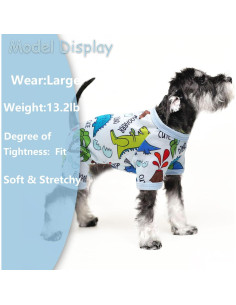 Pijamas para Perros Puppishy Mediano Dinosaurio Azul Suave 2