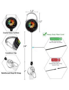 Portatarjetas vertical Dooyilets con cordón desmontable y carrete 2