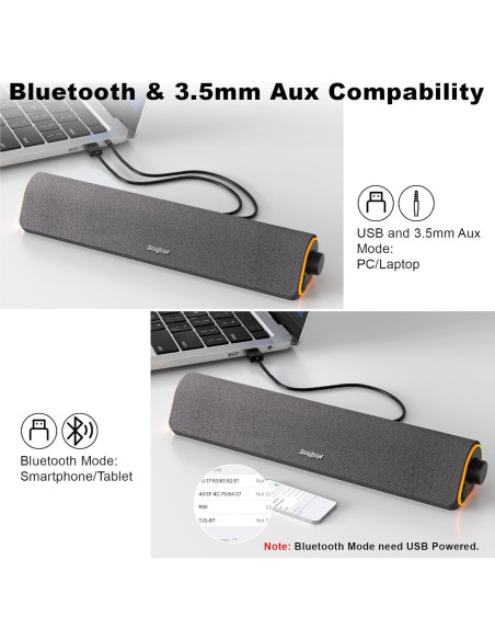 Barra de Sonido Bluetooth Soulion R50 con Luz LED y USB