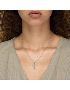 Collar de Cruz con Estetoscopio Plata Esterlina 17x28mm 2