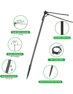 Luz de Crecimiento de Plantas Bodkar BK-PL1007 6000K Ajustable 2