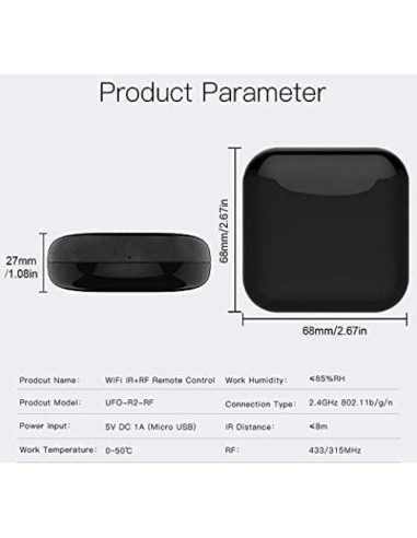 Control Remoto Universal MOES WiFi IR RF para Electrodomésticos