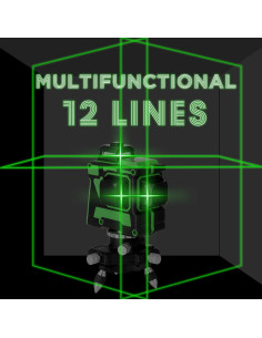 Nivel láser verde 3x360 con trípode y 2 baterías 2
