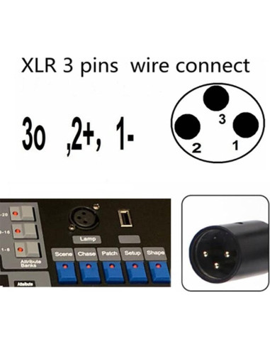 Lámpara LED JXRYWF 55,88 cm cuello de ganso XLR 3PIN