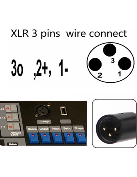 Lámpara LED JXRYWF 55,88 cm cuello de ganso XLR 3PIN