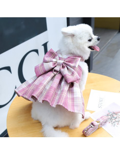 Conjunto Arnés y Vestido para Perro PETCARE Rosa S 2