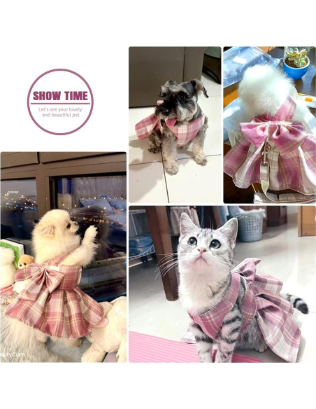 Conjunto Arnés y Vestido para Perro PETCARE Rosa S