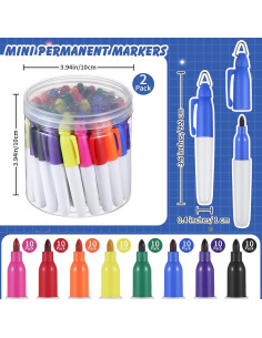 Ctosree Mini Marcadores Permanentes 80 Pcs Multicolor con Clips 2