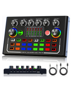 Facmogu F009 Mezclador de Audio Bluetooth para Podcast