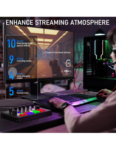 Facmogu F009 Mezclador de Audio Bluetooth para Podcast