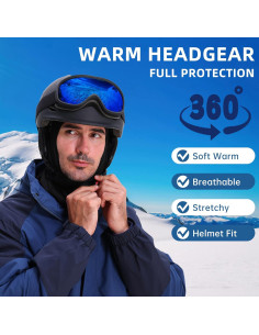 Máscara Balaclava Térmica para Esquí Hombres Mujeres Negro 2
