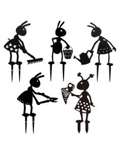 Estacas de Jardín CUweipeng - 5 Piezas Hormigas Decorativas