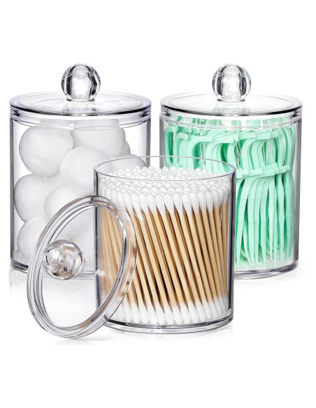 Dispensador de Algodón AOZITA 3 Paquete 10oz Transparente