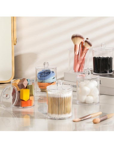 Dispensador de Algodón AOZITA 3 Paquete 10oz Transparente