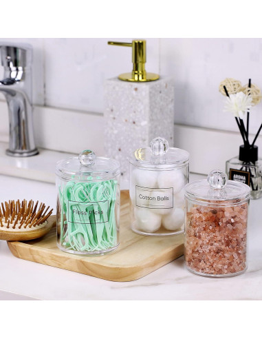 Dispensador de Algodón AOZITA 3 Paquete 10oz Transparente