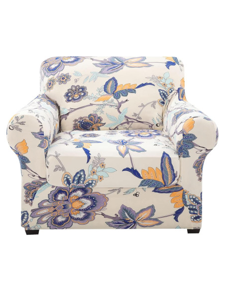 Cubiertas de Sofá Hyha 2 Piezas Floral Elástico Beige