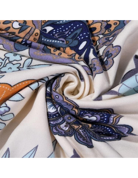 Cubiertas de Sofá Hyha 2 Piezas Floral Elástico Beige