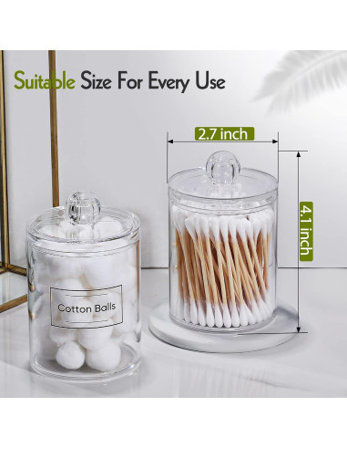 Dispensador de Algodón AOZITA 3 Paquete 10oz Transparente