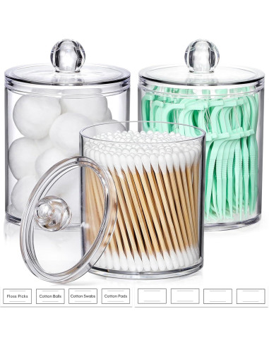 Dispensador de Algodón AOZITA 3 Paquete 10oz Transparente