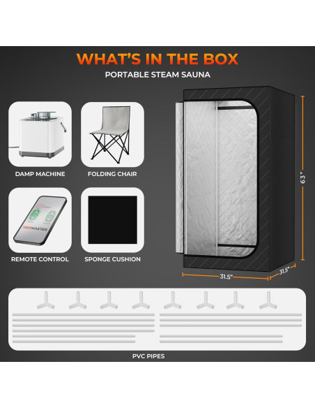 Sauna de Vapor Portátil Topmaster 3L 9 Niveles Calor 10,07 kg