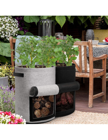 Bolsas de Cultivo Homyhoo 10 Galones con Ventana 4 Pzas