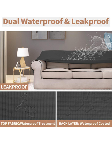 Easy-Going Funda de Silla Sofá Impermeable Gris Oscuro