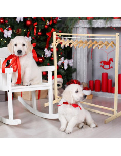 Estante de Ropa para Mascotas Estune Mediano con 12 Perchas 2