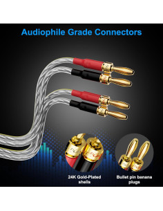 Paquete de 2 Cables de Altavoz Mygatti 16 AWG 4.57 m 2