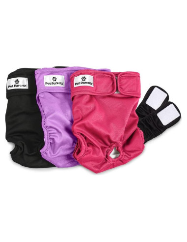 Paquete de 3 Pañales Lavables para Perros Pet Parents Grande