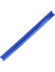 Regla Triangular Kyuionty de Aluminio 30cm Azul Grabada 2