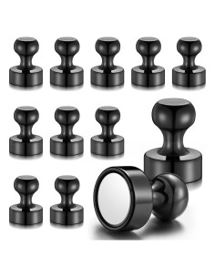 20 Imanes Metálicos HongyiTime Negros para Oficina y Nevera