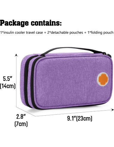Estuche de Viaje CURMIO para Insulina Doble Capa Morado