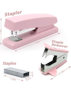 Grapadora de Oficina Rosa UPSIME 25 Hojas 2000 Grapas 2