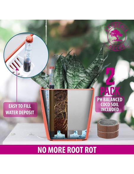 Macetas Autorriego GARDENIX DECOR 2 Paquete Terracota 14cm Macetas Autorriego GARDENIX DECOR 2 Paquete Terracota 14cm