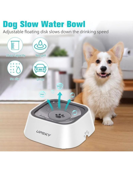 Cuenco para Perros UPSKY 1.05L Antideslizante Sin Derrames
