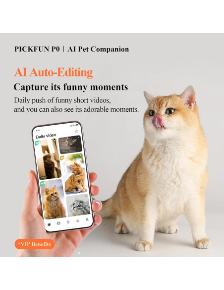 Cámara para Mascotas PICKFUN P0 HD 5MP con Audio Bidireccional