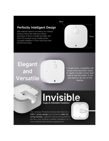 Sensor de Presencia LeTianPai 5 en 1 para Hogar Inteligente