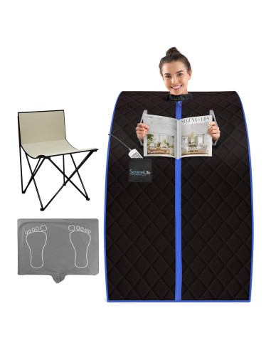 Sauna Infrarroja Portátil SereneLife 70x80x96cm Negro