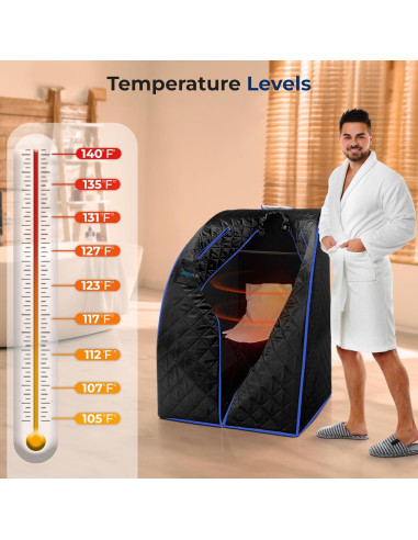 Sauna Infrarroja Portátil SereneLife 70x80x96cm Negro