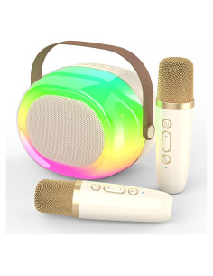 Karaoke Portátil MEGUO K38 con 2 Micrófonos y Luces