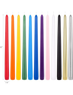 Juego de Velas Taper Mega Velas 12 Pcs 30 cm Colores Variados 2