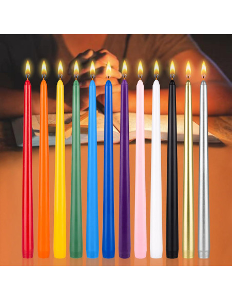 Juego de Velas Taper Mega Velas 12 Pcs 30 cm Colores Variados