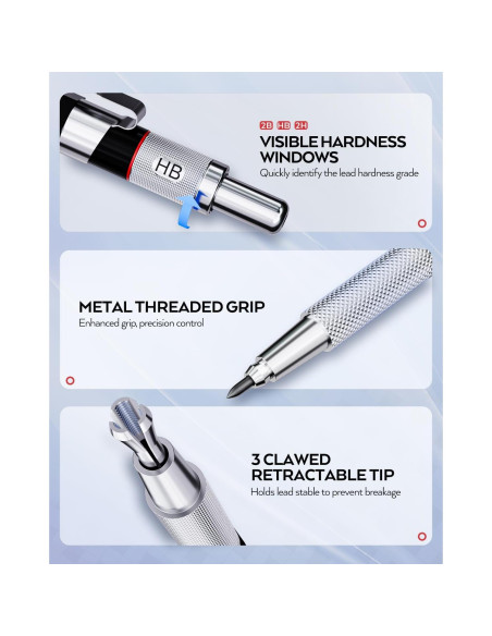 Conjunto de Lápices Mecánicos Nicpro 6PCS 0.5-0.9mm y 2mm