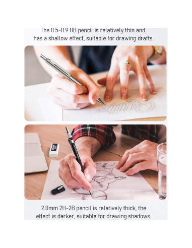 Conjunto de Lápices Mecánicos Nicpro 6PCS 0.5-0.9mm y 2mm