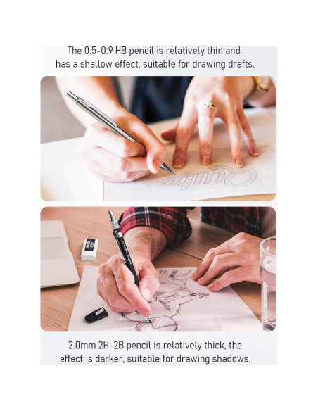 Conjunto de Lápices Mecánicos Nicpro 6PCS 0.5-0.9mm y 2mm