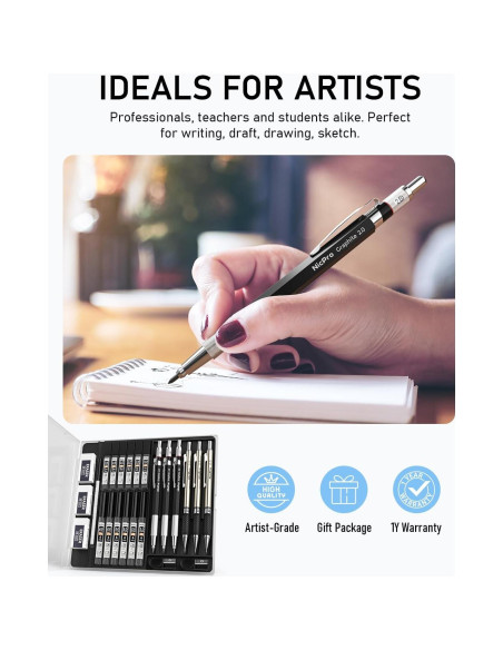 Conjunto de Lápices Mecánicos Nicpro 6PCS 0.5-0.9mm y 2mm